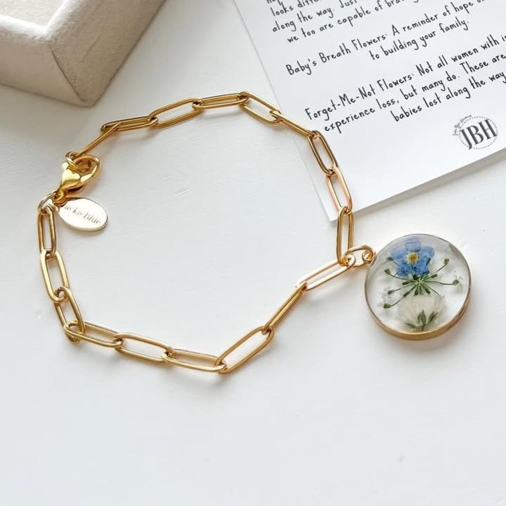 NWT Jackie Blue Handmade 2025 Infertility Awareness Fundraiser Bracelet Gold
